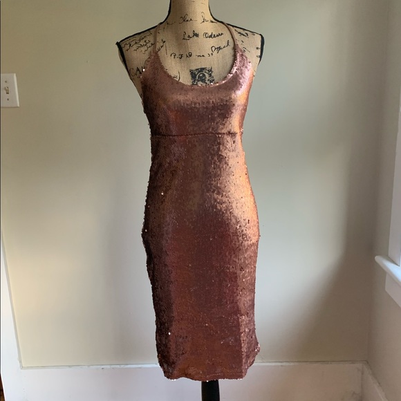 Nasty Gal Rose Gold sequin dress size 4 - Picture 2 of 16